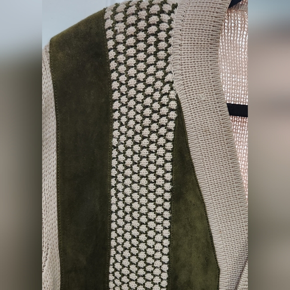 Vintage Baskins Made in Italy men's brown green sweater cardigan size La… - Picture 2 of 15